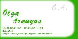 olga aranyos business card